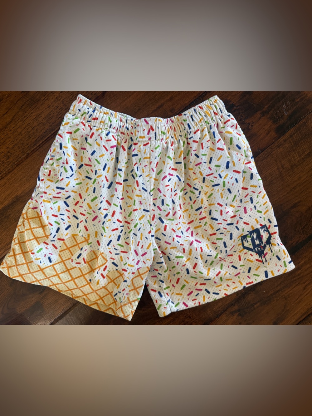 BBL 101 White Sprinkle Ice Cream Cone Print Shorts